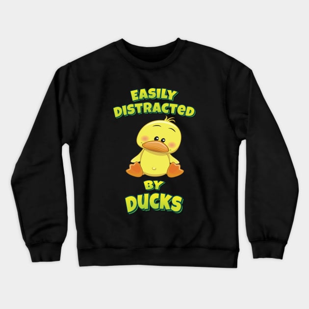 Easily Distracted By Ducks Crewneck Sweatshirt by ProjectX23Red